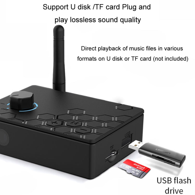 Bluetooth 5.4 Receiver Digital To Analog Card U Disk Converter Adapter With Remote Control(Fiber Optic Conversion) - Audio Signal Switcher by buy2fix | Online Shopping UK | buy2fix