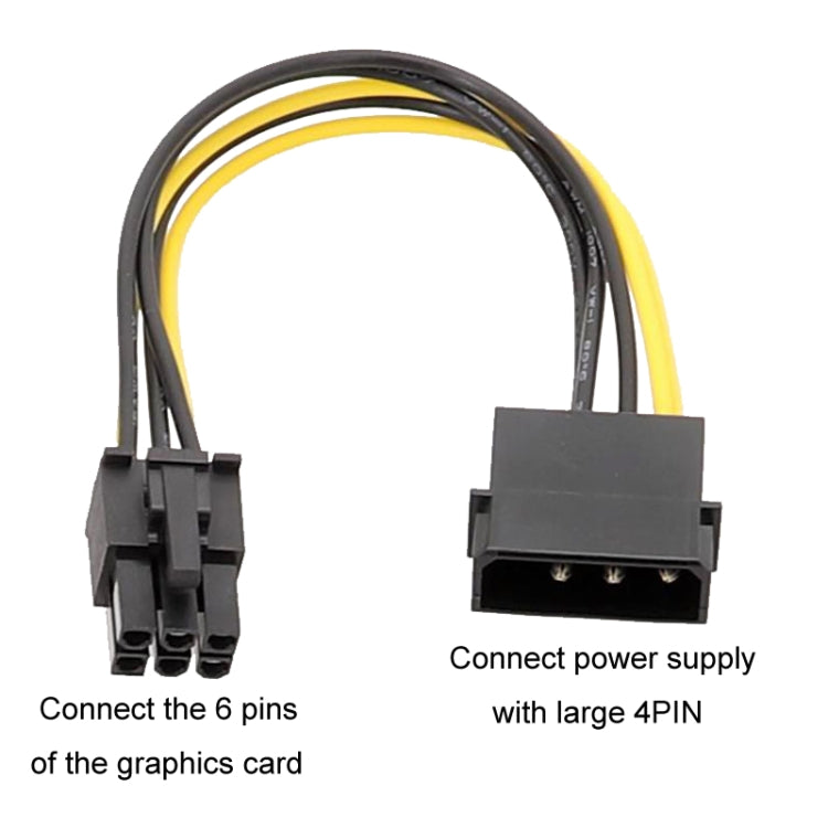 15cm Large 4Pin To 6Pin Power Cord Graphics Card Adapter Cable - Power Cord by buy2fix | Online Shopping UK | buy2fix