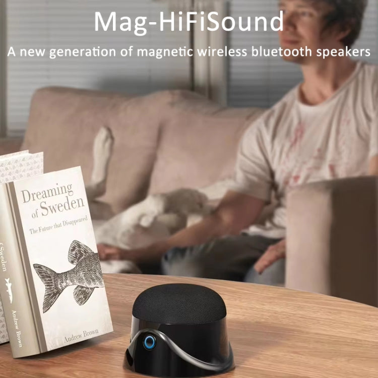 Magnetic Wireless Bluetooth Speaker Subwoofer Mini Portable TWS Mobile Phone Speaker(Black) - Mini Speaker by buy2fix | Online Shopping UK | buy2fix