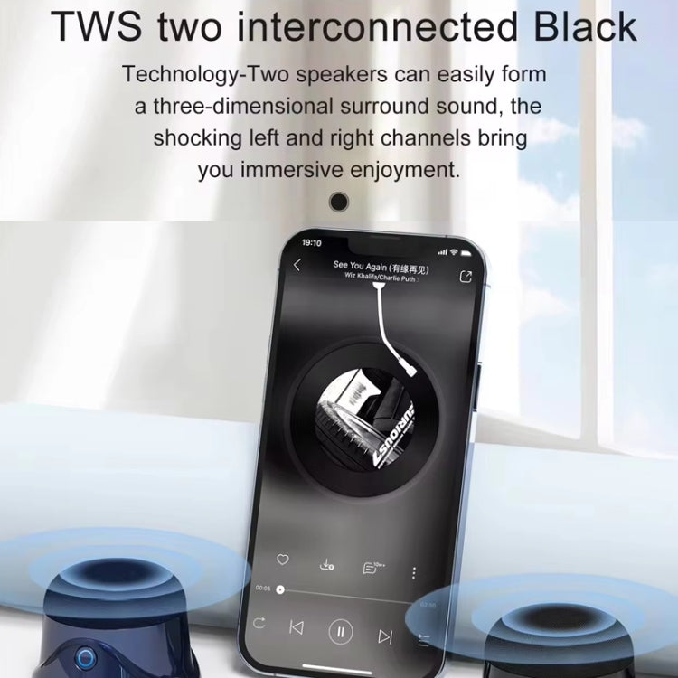 Magnetic Wireless Bluetooth Speaker Subwoofer Mini Portable TWS Mobile Phone Speaker(Black) - Mini Speaker by buy2fix | Online Shopping UK | buy2fix