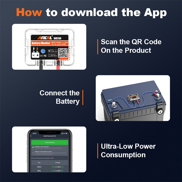 ANCEL BM200 12V Bluetooth 4.2 Car Battery Analysis and Detection Tool Battery Tester - Electronic Test by ANCEL | Online Shopping UK | buy2fix