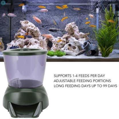 4.25L Aquarium Automatic Feeder Timing Dosing Fish Tank Pond Feeder(Green) - Feeders by buy2fix | Online Shopping UK | buy2fix