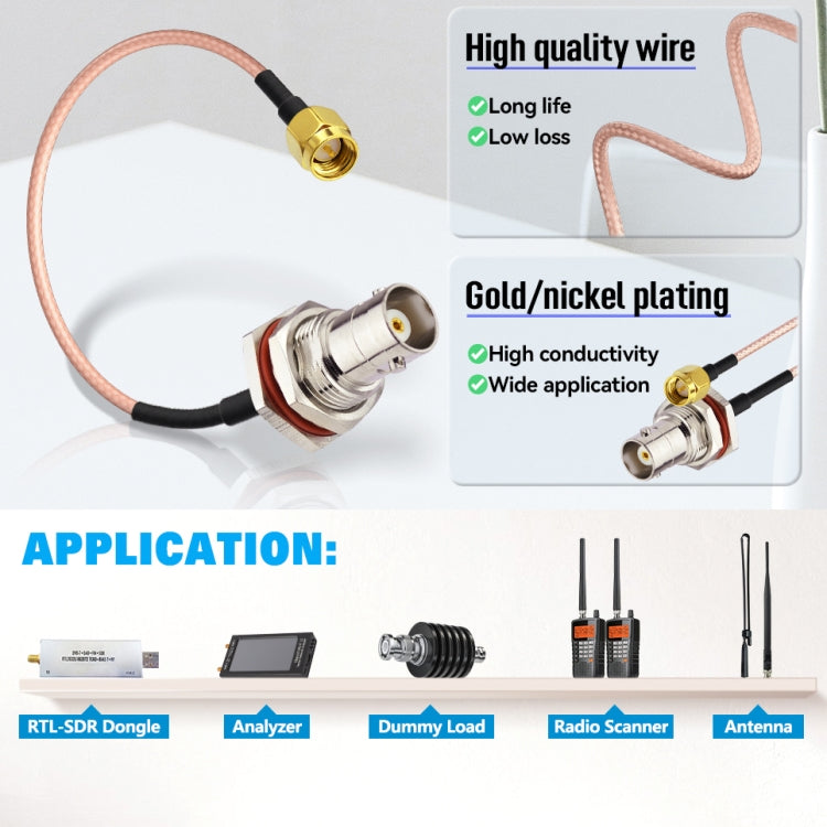 30cm SMA Male To BNC Waterproof Female RG316 Coaxial RF Adapter Cable - Connectors by buy2fix | Online Shopping UK | buy2fix