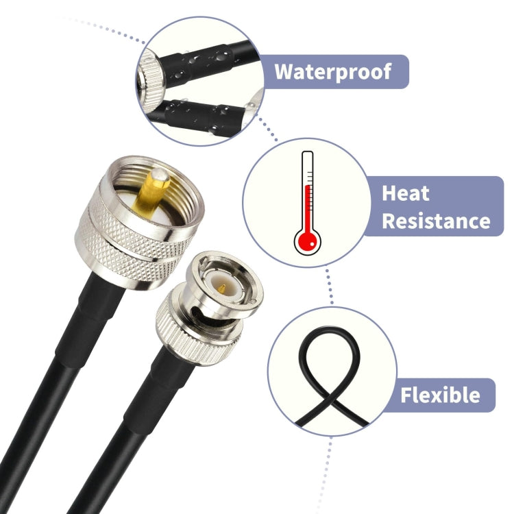 5m BNC Male To UHF Male RG58 Adapter Cable by buy2fix