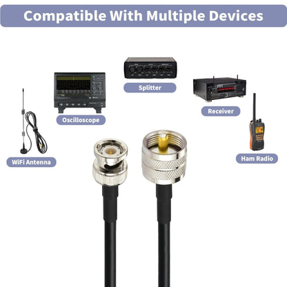2m BNC Male To UHF Male RG58 Adapter Cable by buy2fix