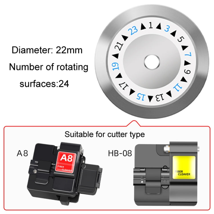 22mm 24 Rotating Surface Fiber Optic Cutting Knife Replacement Tungsten Steel Blade - Lan Cable and Tools by buy2fix | Online Shopping UK | buy2fix
