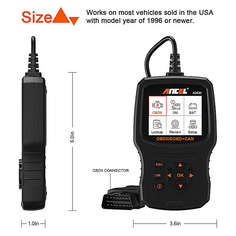 ANCEL AD530 2.8-Inch Screen OBD2 Car Engine Tester Car Battery Test Tool - Electronic Test by ANCEL | Online Shopping UK | buy2fix