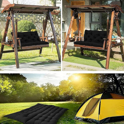 Outdoor Home Patio Soft Waterproof Sunscreen Bench Chair Cushion, Size: 100x100x10cm(Black) - Cushions & Pillows by buy2fix | Online Shopping UK | buy2fix