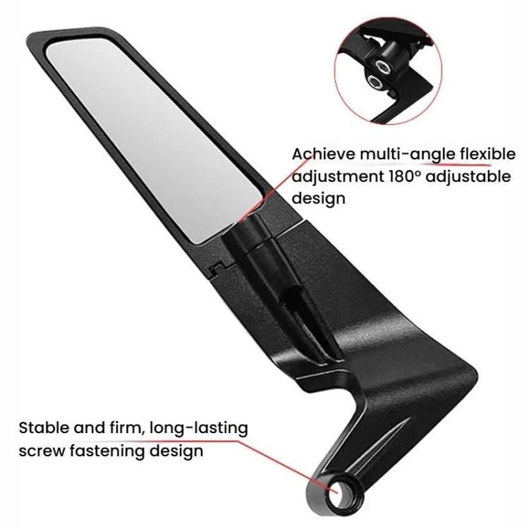 1pair Motorcycle Modification Accessories Invisible Wing Mirror Motorcycle Universal Adjustable Rearview Mirror(Black) by buy2fix