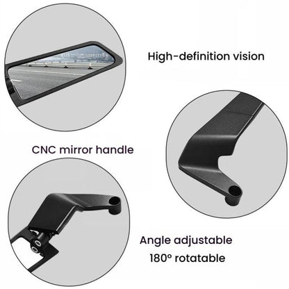 1pair Motorcycle Modification Accessories Invisible Wing Mirror Motorcycle Universal Adjustable Rearview Mirror(Black) by buy2fix