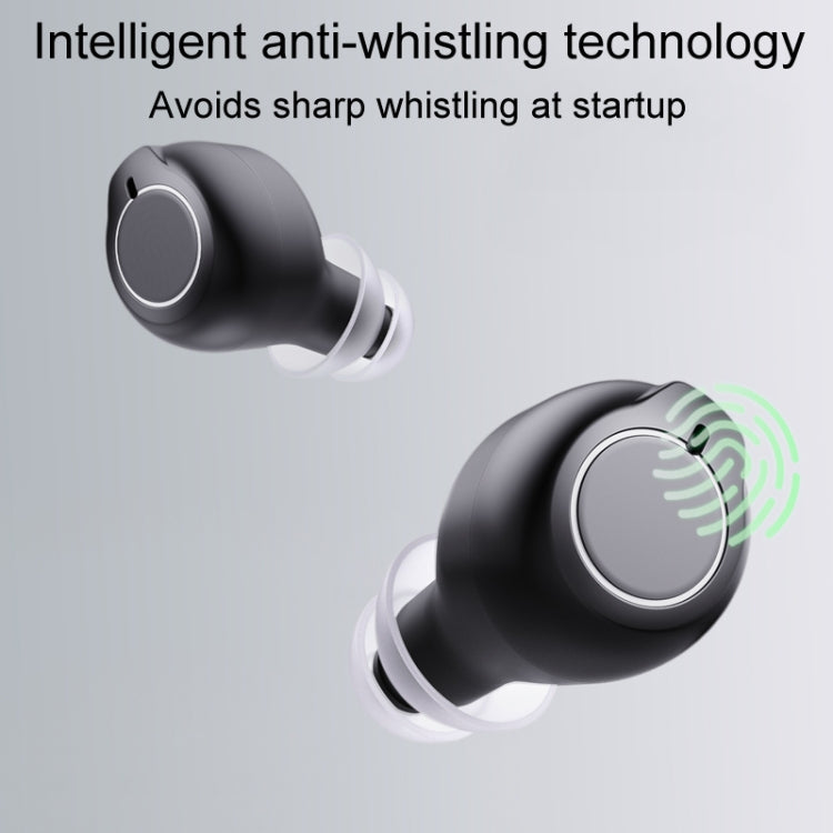 1pair Rechargeable Semi-In-Ear Hearing Aid Elderly Sound Amplifier(Black) - Hearing Aids by buy2fix | Online Shopping UK | buy2fix
