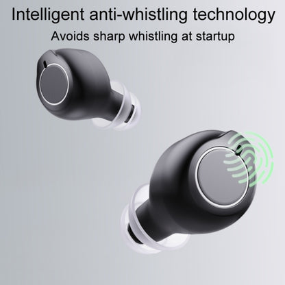1pair Rechargeable Semi-In-Ear Hearing Aid Elderly Sound Amplifier(Black) - Hearing Aids by buy2fix | Online Shopping UK | buy2fix