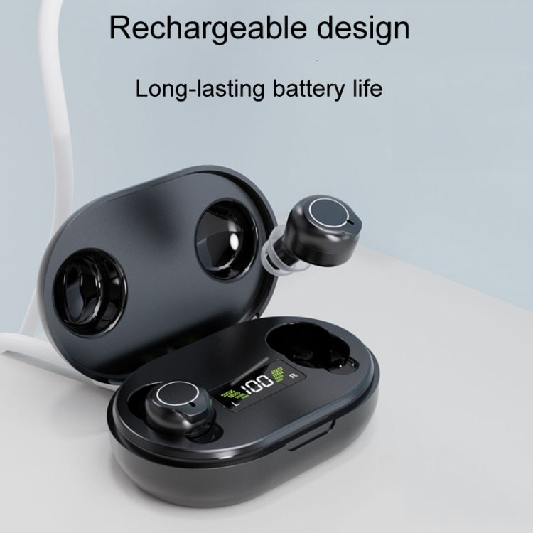 1pair Rechargeable Semi-In-Ear Hearing Aid Elderly Sound Amplifier(Black) - Hearing Aids by buy2fix | Online Shopping UK | buy2fix