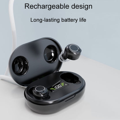 1pair Rechargeable Semi-In-Ear Hearing Aid Elderly Sound Amplifier(Black) - Hearing Aids by buy2fix | Online Shopping UK | buy2fix