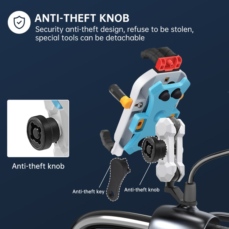 Colorful Motorcycle Shock-absorbing Navigation Mobile Phone Holder(Mirror Mount) by buy2fix