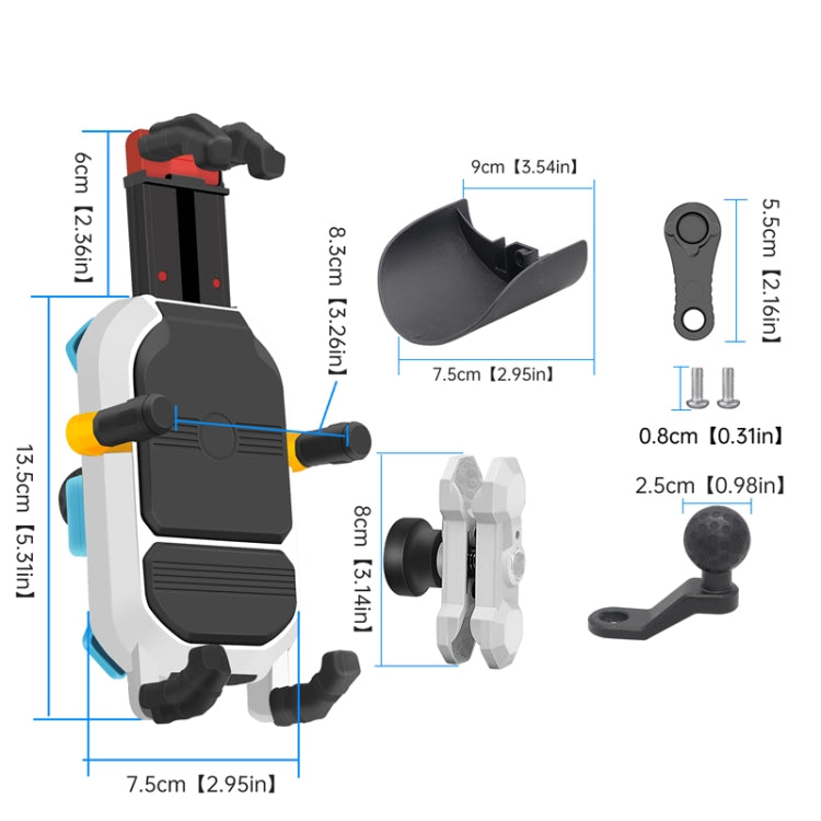 Colorful Motorcycle Shock-absorbing Navigation Mobile Phone Holder(Mirror Mount) by buy2fix