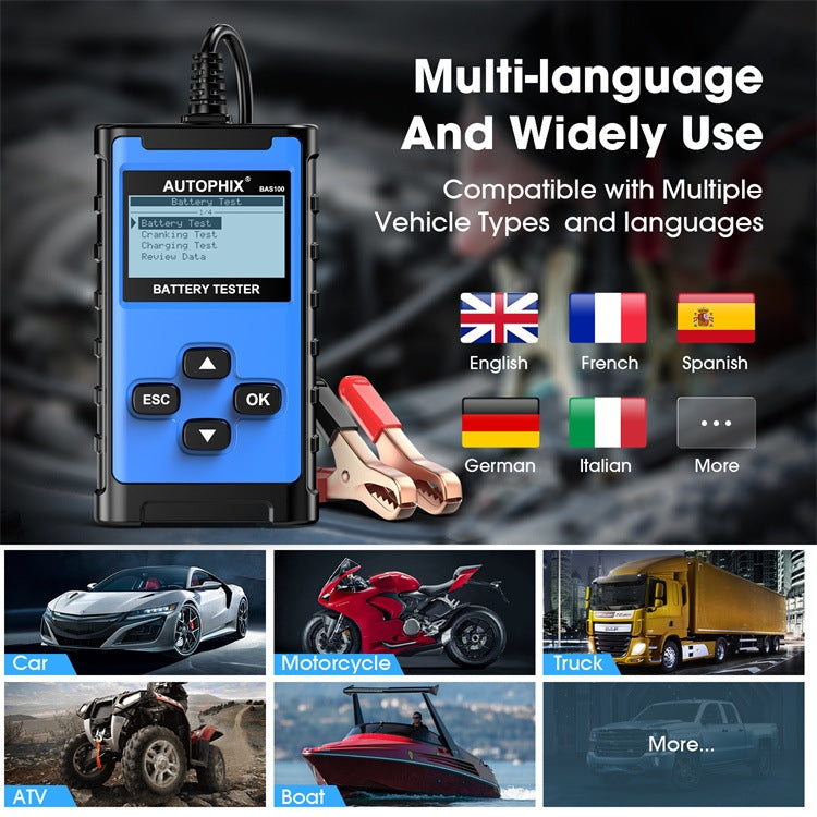 AUTOPHIX BAS100 12V / 24V 100-2000CCA Car Battery Test Analyzer - Electronic Test by AUTOPHIX | Online Shopping UK | buy2fix