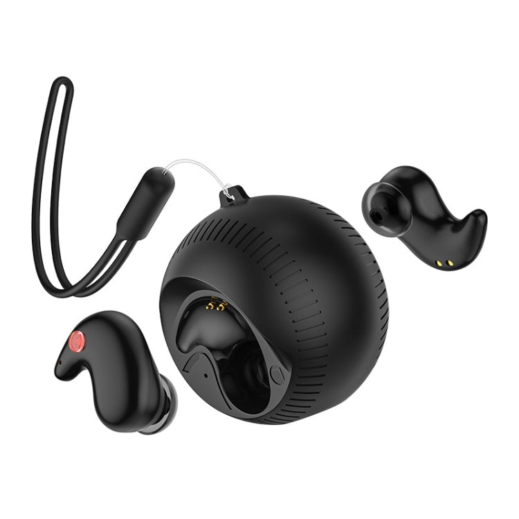 In-Ear Small Coconut Ball Stereo Bluetooth Earphones With Charging Compartment(Black) - Bluetooth Earphone by buy2fix | Online Shopping UK | buy2fix