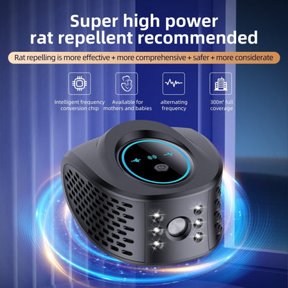 QSQ218 Multifunctional LED Household Indoor High-power Ultrasonic Mouse Repellent EU Plug(Black) - Repellents by buy2fix | Online Shopping UK | buy2fix