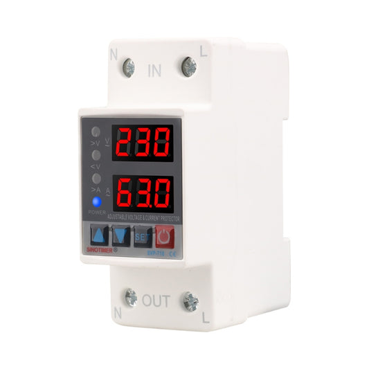 SINOTIMER SVP-718 63A Adjustable Self-resetting Intelligent Over-voltage and Under-voltage Protector 220V AC by SINOTIMER