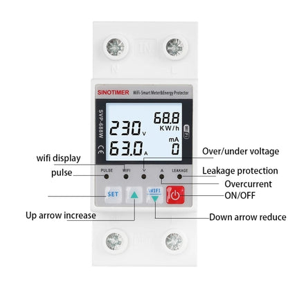 SINOTIMER SVP-688W  TUYA APP WiFi Smart Circuit Breaker Over Under Voltage Protector - Other Tester Tool by SINOTIMER | Online Shopping UK | buy2fix