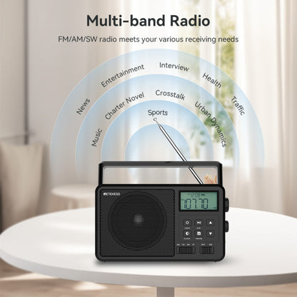 Retekess TR638 LCD Digital Display Full-Band Bluetooth FM Radio Support External Antenna(EU Plug) - Radio Player by Retekess | Online Shopping UK | buy2fix