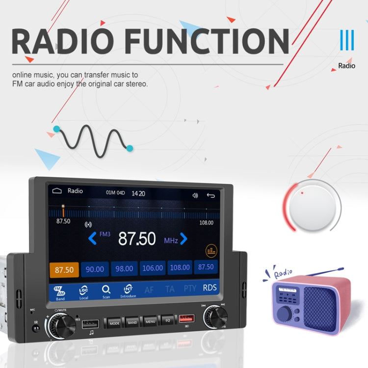 6.2 Inch MP5 Player Single Butt Universal Wired CarPlay Car Monitor, Model: Standard+4 Light Camera by buy2fix