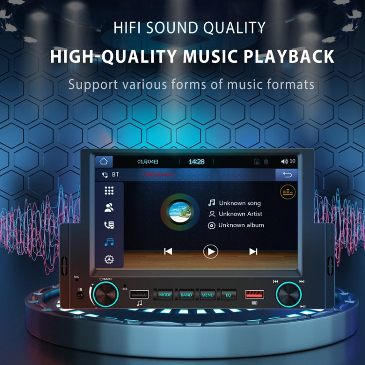 6.2 Inch MP5 Player Single Butt Universal Wired CarPlay Car Monitor, Model: Standard+4 Light Camera by buy2fix
