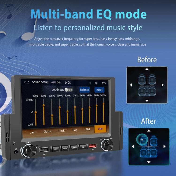 6.2 Inch MP5 Player Single Butt Universal Wired CarPlay Car Monitor, Model: Standard+4 Light Camera by buy2fix
