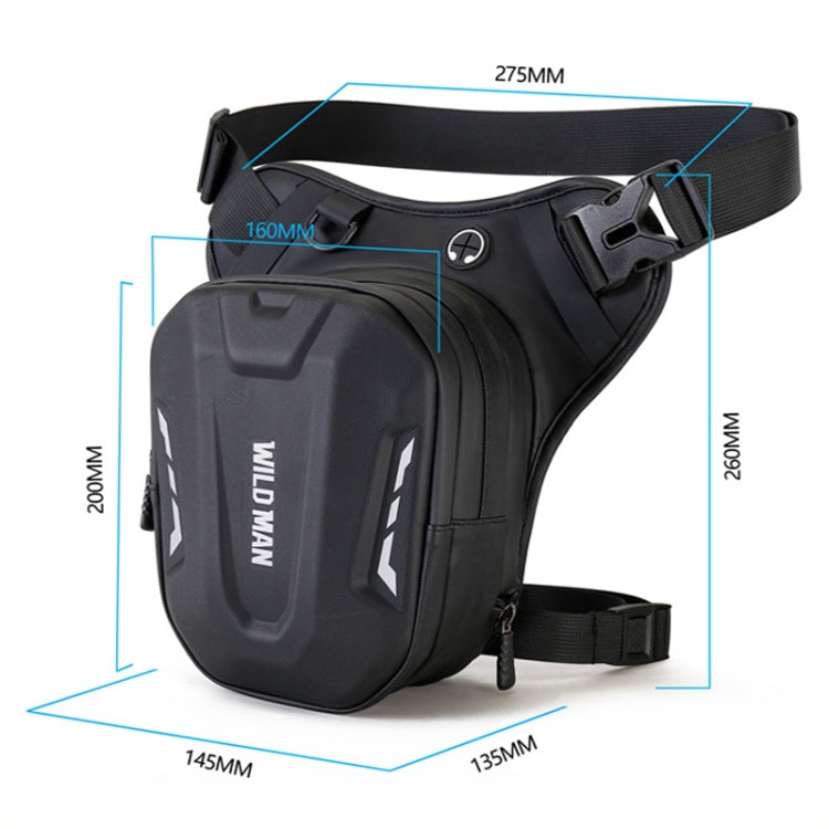 WILD MAN L1 3L Outdoor Motorcycle Riding Hard Shell Waist Bag Sports Cross-body Bag(Black) by WILD MAN