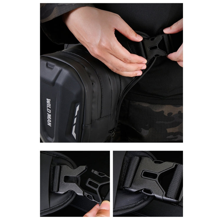 WILD MAN L1 3L Outdoor Motorcycle Riding Hard Shell Waist Bag Sports Cross-body Bag(Black) by WILD MAN