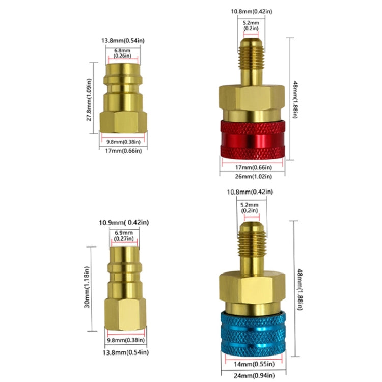 Car Household Air Conditioning And Refrigeration Equipment Fluoridation High And Low Pressure Fittings, Model: High And Low Pressure - Engine Fittings by buy2fix | Online Shopping UK | buy2fix