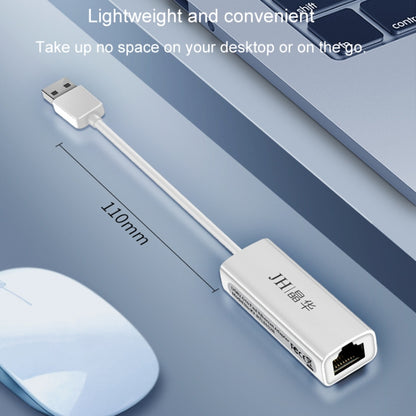 JINGHUA USB2.0 To RJ45 100Mbps Network Card Network Interface Box Laptop Network Card Free Driver(White) - USB Network Adapter by JINGHUA | Online Shopping UK | buy2fix