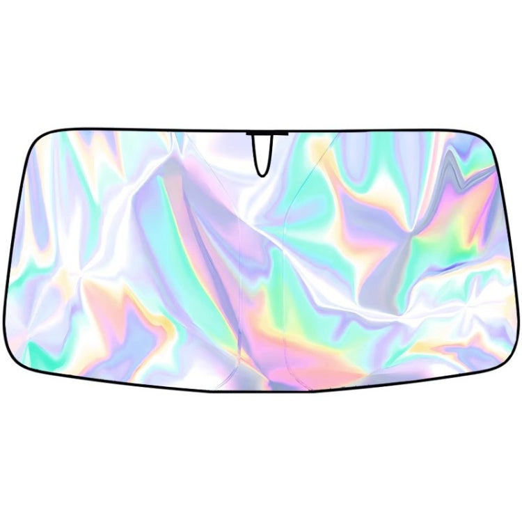 142x80cm Car Front Windshield Sunshade Colorful Laser Heat Insulation Sunscreen Sunshade Umbrella by buy2fix