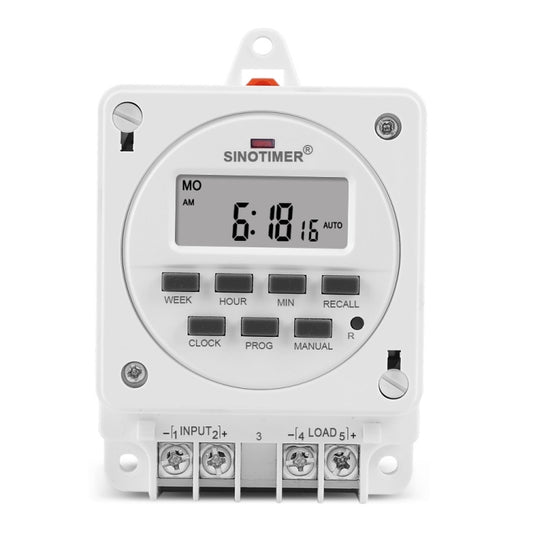 SINOTIMER TM618E -4 12V Smart Digital 7 Days Programmable Timer Switch 16A Controller With Mounting Base - Switch by SINOTIMER | Online Shopping UK | buy2fix