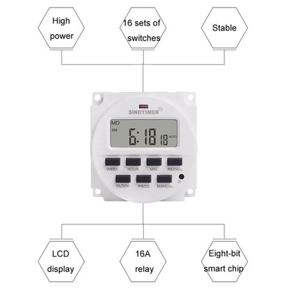 SINOTIMER Programmable Timer Switch Time Controller, Model: TM618H-4 12V - Digital Countdown by SINOTIMER | Online Shopping UK | buy2fix