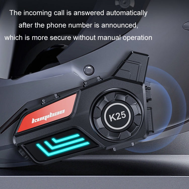 KUQIBAO Motorcycle Helmet Waterproof Bluetooth Headset With Light(Soft Microphone) - Motorcycle Walkie Talkie by KUQIBAO | Online Shopping UK | buy2fix