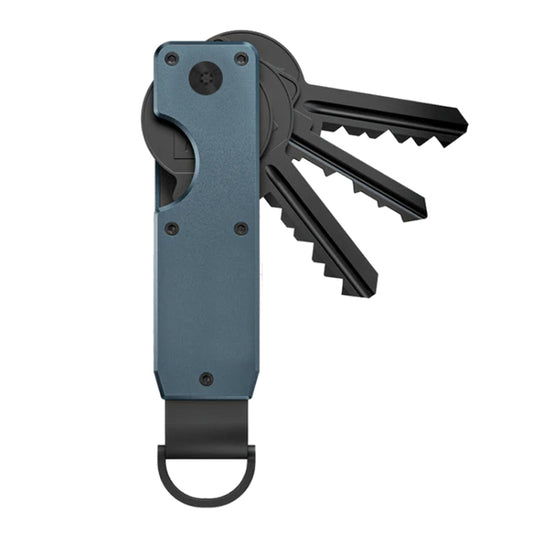 Compact Key Organizer Metal Key Chain Can Hold 2-6 Keys Royal Blue by buy2fix
