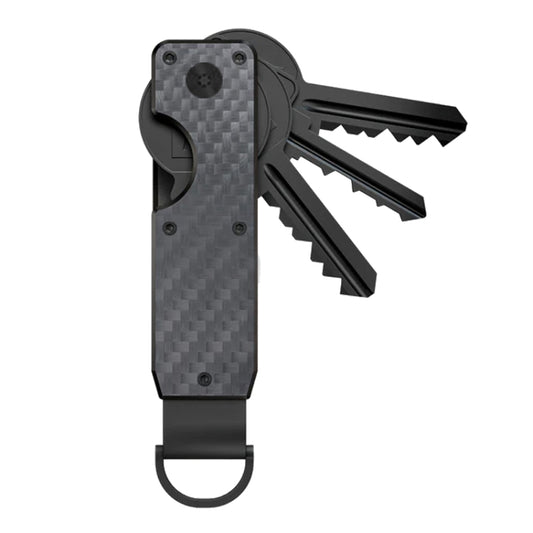 Compact Key Organizer Metal Key Chain Can Hold 2-6 Keys Carbon Fiber by buy2fix