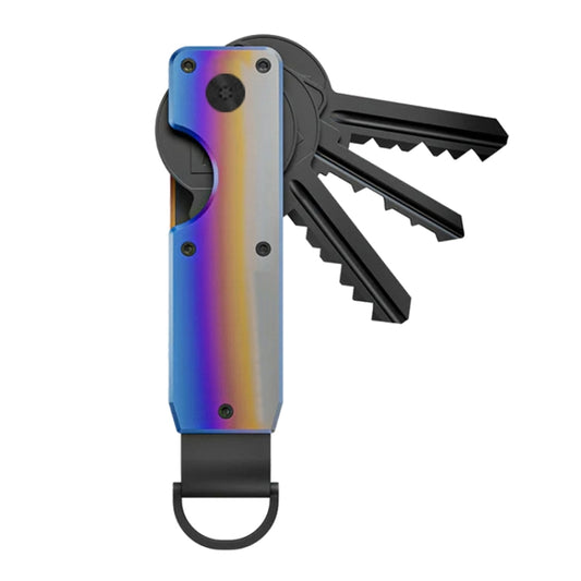 Compact Key Organizer Metal Key Chain Can Hold 2-6 Keys Gradient Color by buy2fix