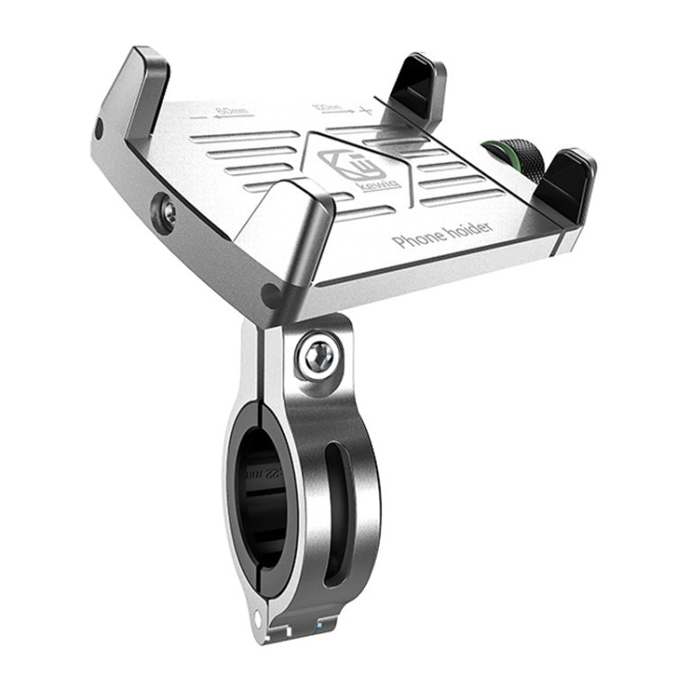 Kewig M7 Bicycle 4 Claws Aluminum Navigational Bracket Outdoor Cycling Cell Phone Holder(Silver) - Holder by Kewig | Online Shopping UK | buy2fix