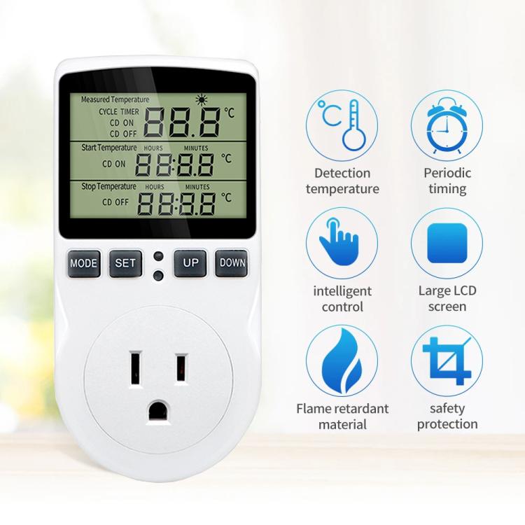 Intelligent Digital Thermostat Countdown Temperature Control Switch Socket Timing Temperature Controller(UK) by buy2fix