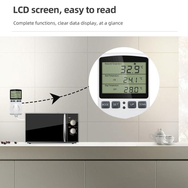Intelligent Digital Thermostat Countdown Temperature Control Switch Socket Timing Temperature Controller(UK) by buy2fix