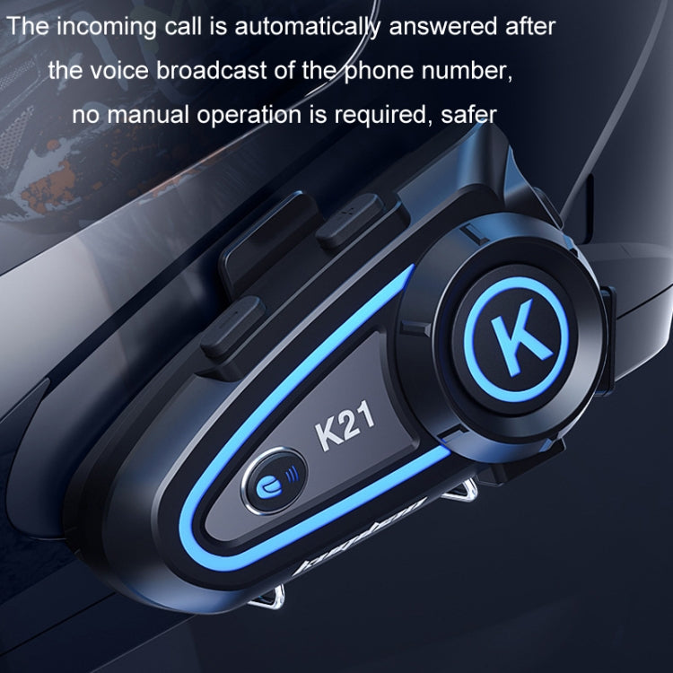 KUQIBAO Motorcycle Helmet Long-lasting Waterproof Bluetooth Headset with Light(Soft Microphone) - Motorcycle Walkie Talkie by KUQIBAO | Online Shopping UK | buy2fix