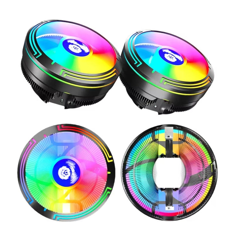 COOLMOON Ice Blade W120 LED Colorful Light 4Pin Cooler Desktop CPU Cooling Fan - Fan Cooling by COOLMOON | Online Shopping UK | buy2fix