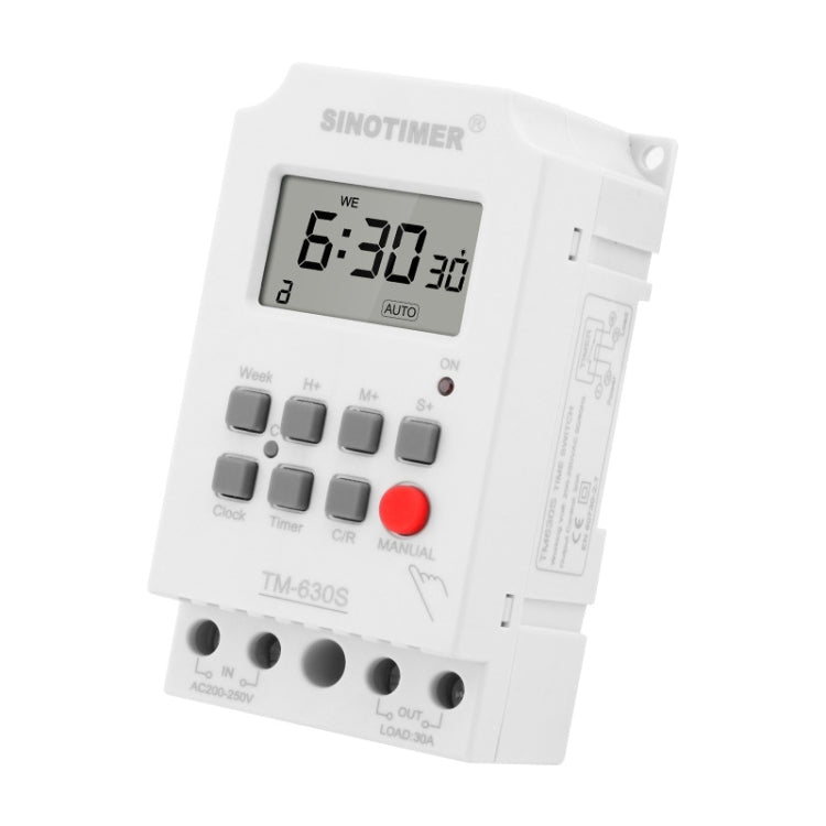 SINOTIMER TM630S-2 220V 30A Timer Switch 1 Second Interval Weekly Programmable Time Relay - Switch by SINOTIMER | Online Shopping UK | buy2fix