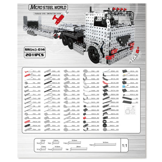 2011pcs / Box ZBToys Building Blocks Mechanical Toys Hand-Assembled Remote Control Trailer Metal Model by ZBToys