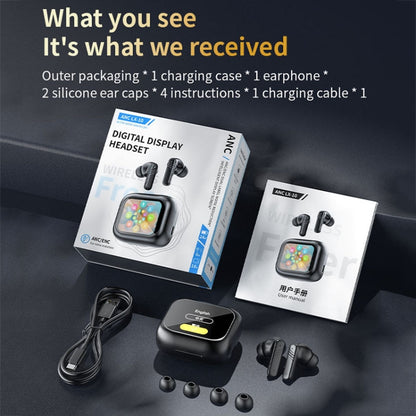 LX-10 Full-Color Touch Screen ANC+ENC Dual Noise Reduction In-Ear Wireless Bluetooth Earphone(Purple) - TWS Earphone by buy2fix | Online Shopping UK | buy2fix