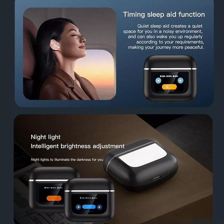 V8 Smart Color Screen Touch ANC Active Noise Reduction Wireless Bluetooth Earphones(Black) - TWS Earphone by buy2fix | Online Shopping UK | buy2fix