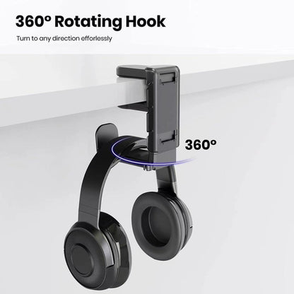 360 Degree Rotation Headset Bracket With Game Handle Organizer(Black) - Headset Stand by buy2fix | Online Shopping UK | buy2fix